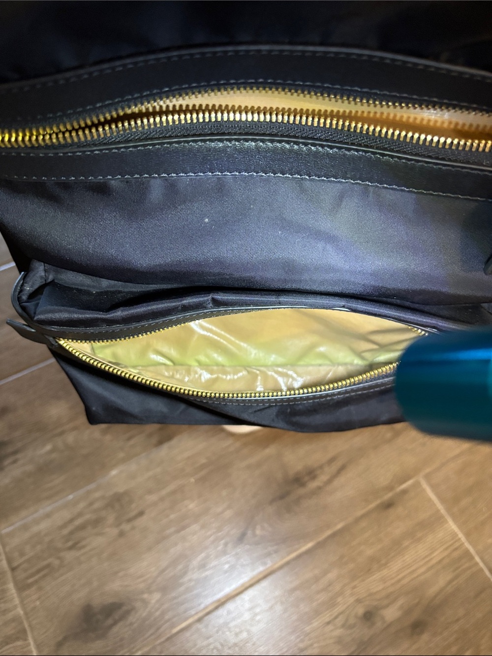 caraa Black Backpack with Gold Zippers - Picture 11 of 12